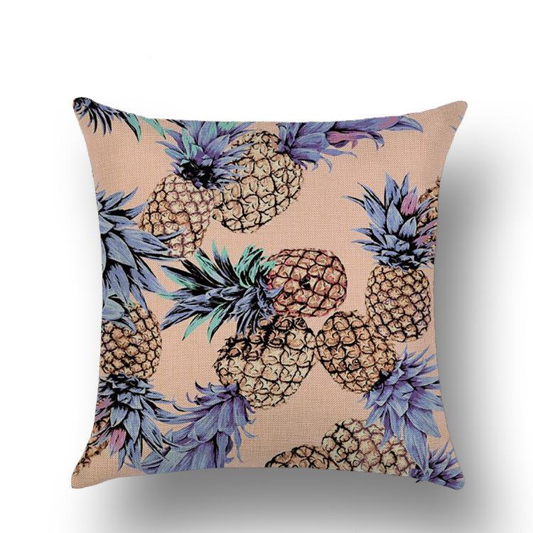 Tropical Fruit Painted Pineapple Linen Pillow Pillow Case Casual Comfortable Car Sofa Office Cushion Cover