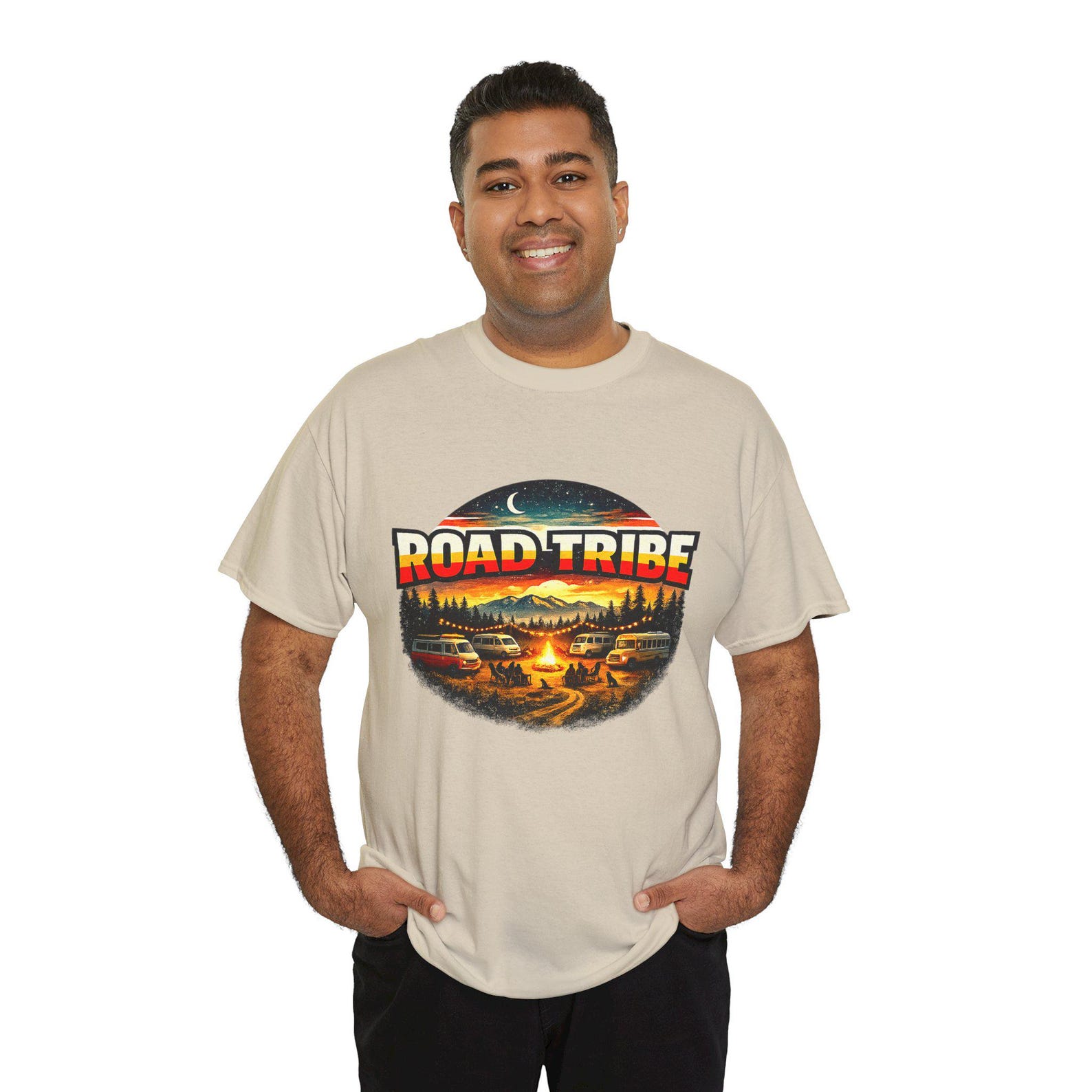 ROAD TRIBE Shirt, Vanlife Community Tee, Campfire Social Club T shirt, Nomad Gathering Shirt, Camper Van Road Trip Gift 3XL