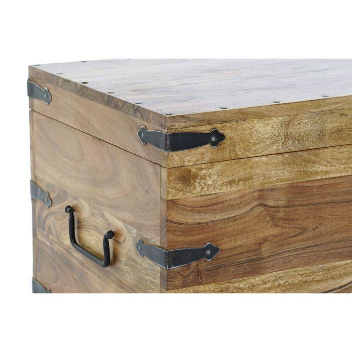 Grande Malle de Rangement en Bois Massif Acacia
