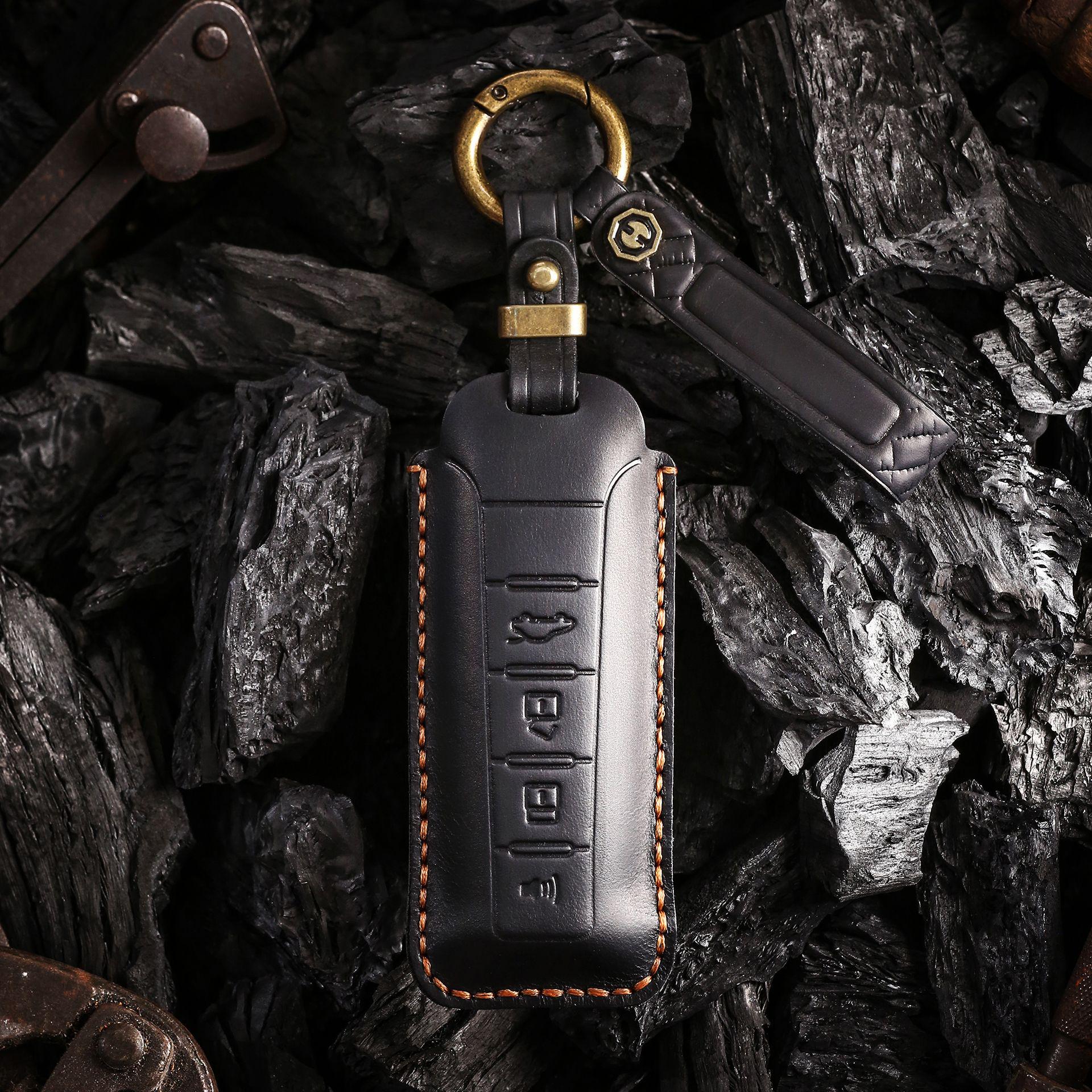 

Retro Leather Key Cover for Great Wall WEY Weipai VV5 VV6 VV7 P8 Models чёрный