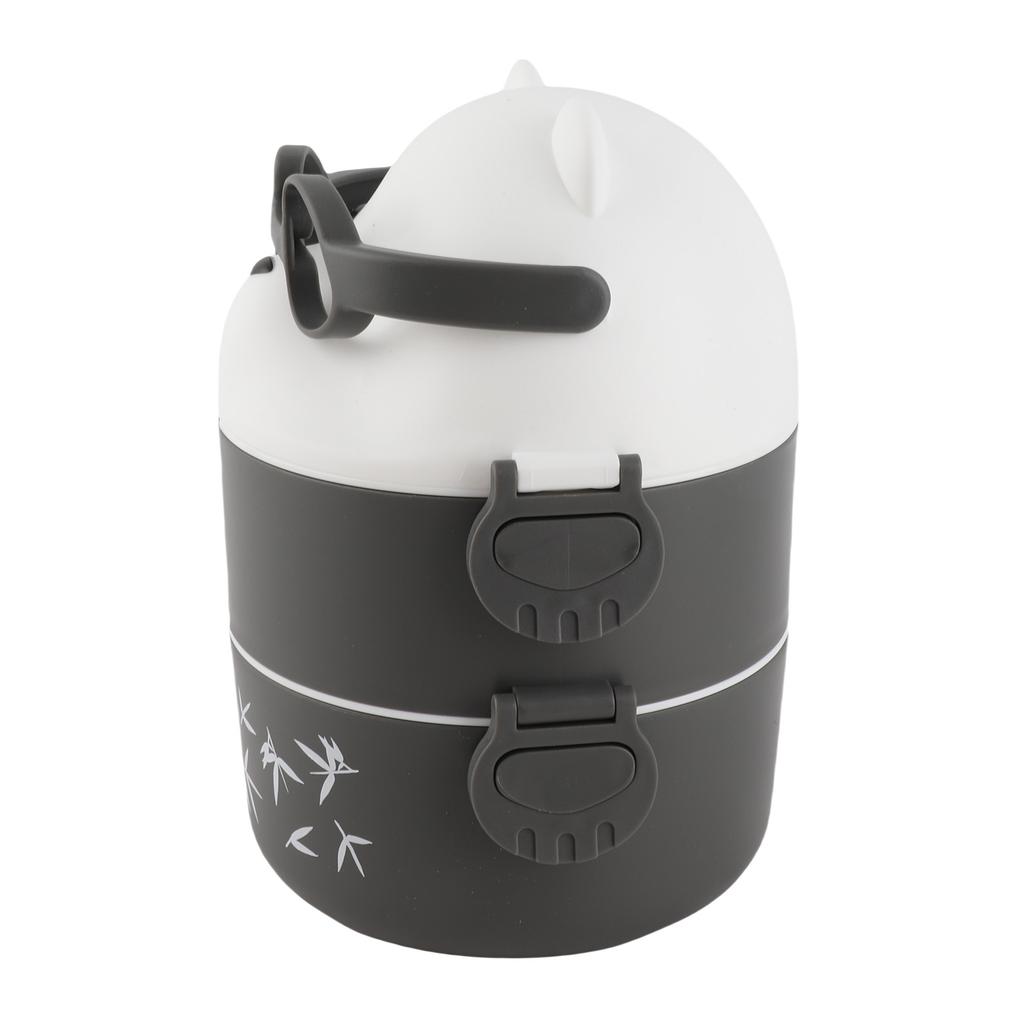 Lunch Box 2 Layers Containers Portable Lunch Box Reusable Leakproof Food Container for School Work Camping Bear