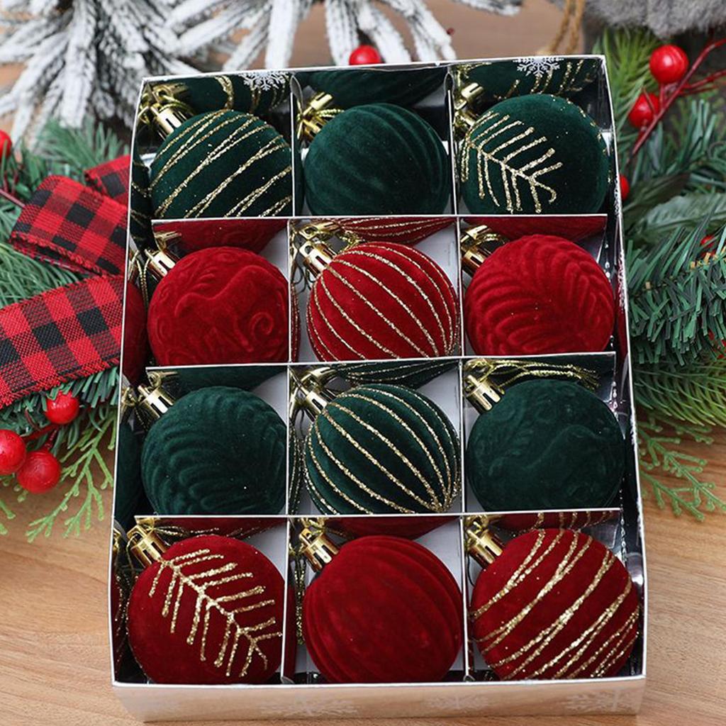 Velvet Christmas Ball Ornaments Christmas Ornaments Velvet Balls Holiday Pendant For Outdoor Family Gatherings Parties Garden