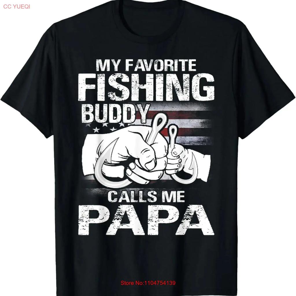 My Favorite Fishing Buddy Calls Me Papa T Shirt vintage Washed fashion Versatile Breathable Stylish Top For Everyday Wear