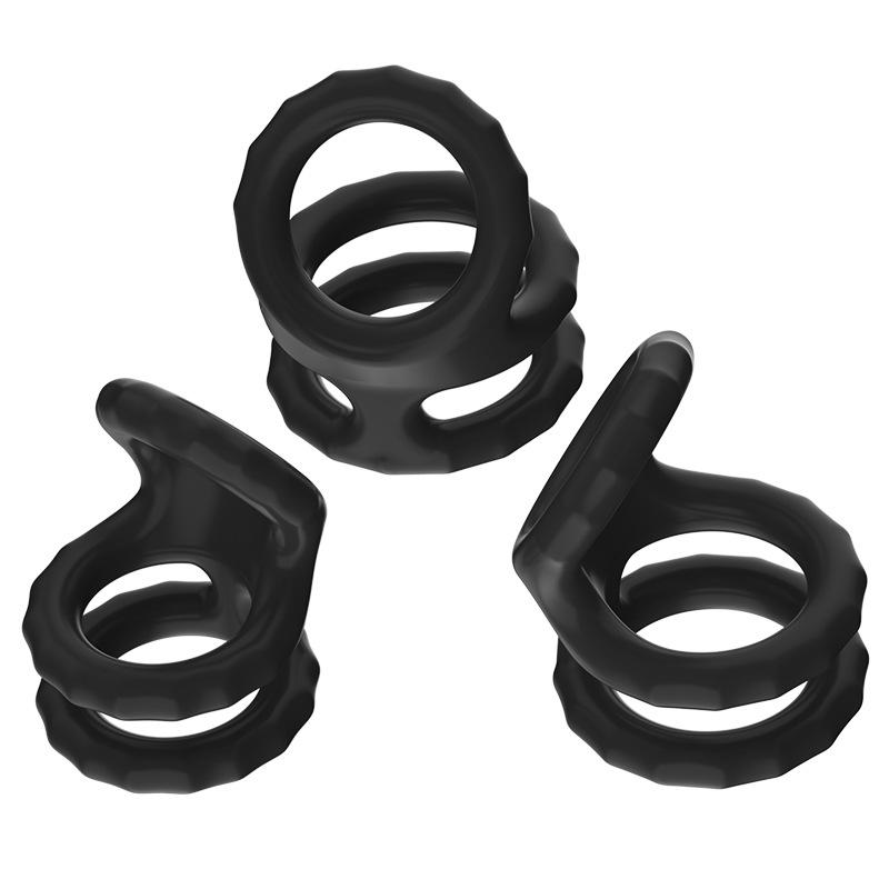 Male Scrotum Penis Ring Silicone Stretchy Cock Ring Delay Ejaculation Cock Scrotal Binding Ring Sex Toys for Man Adult Product