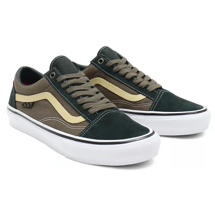 Vans Old Skool Low Top Skate Shoes Unisex Sneakers Brown Green VN0A5FCB9CR