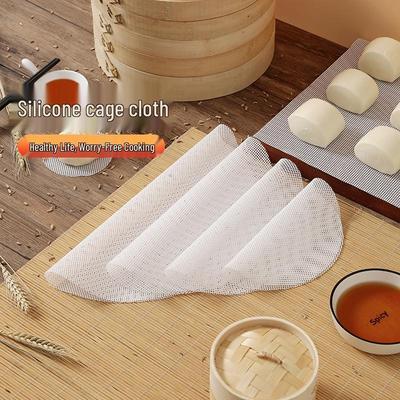 Round Silicone Steamer Mat and Cloth for Steaming Buns and Mantou