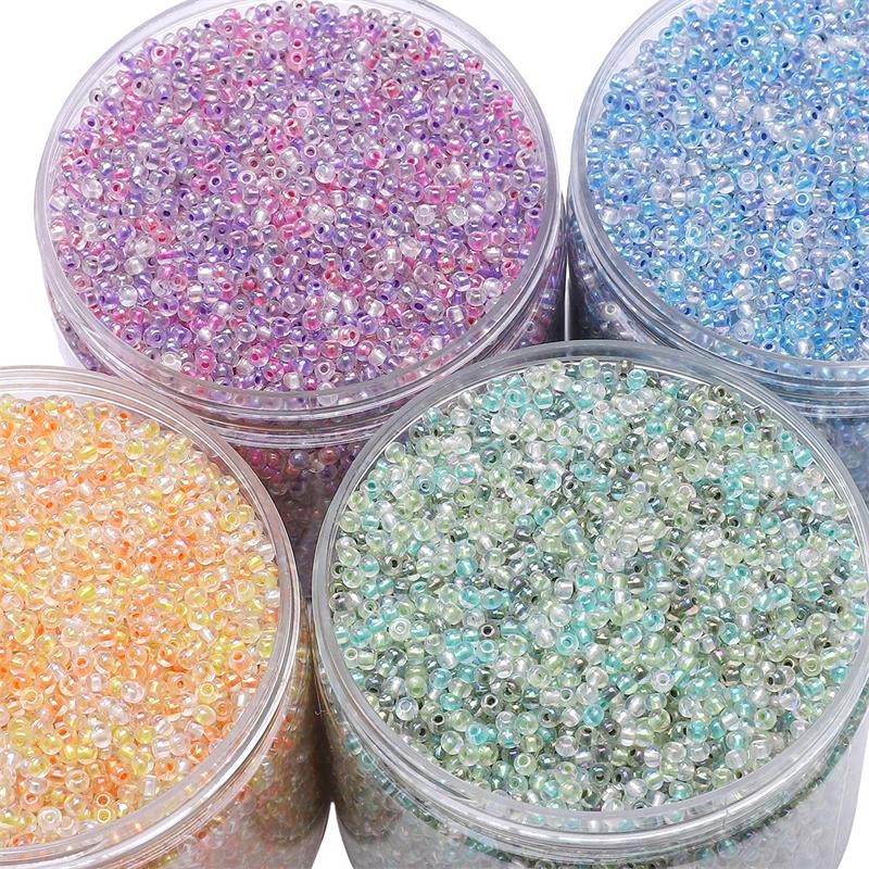 450G High Quality Glass Seed Beads Illusionary Pearl Light Dyeing Core Beads for Earring Bracelet DIY Jewelry Craft Accessoreis Making