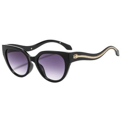 New Retro Cat Eye Fashion Women Sunglasses Y2K Luxury Brand Snake Pattern Inlay Temple Design Punk Trend Men Gafas De Sol UV400