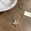 Flower pull-out pendant necklace niche temperament collarbone chain fashion versatile high-end jewelry women
