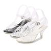Sandals Women's Middle Heel 2025 Summer New Women's Shoes Temperament High Heels Fairy Style Roman Shoes Simple Crystal Shoes