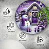 Vintage Purple Snowman Christmas Metal Sign 7.8 Inch Round for Wall Decor Farmhouse Home Bar Cafe Garden Outdoor Indoor