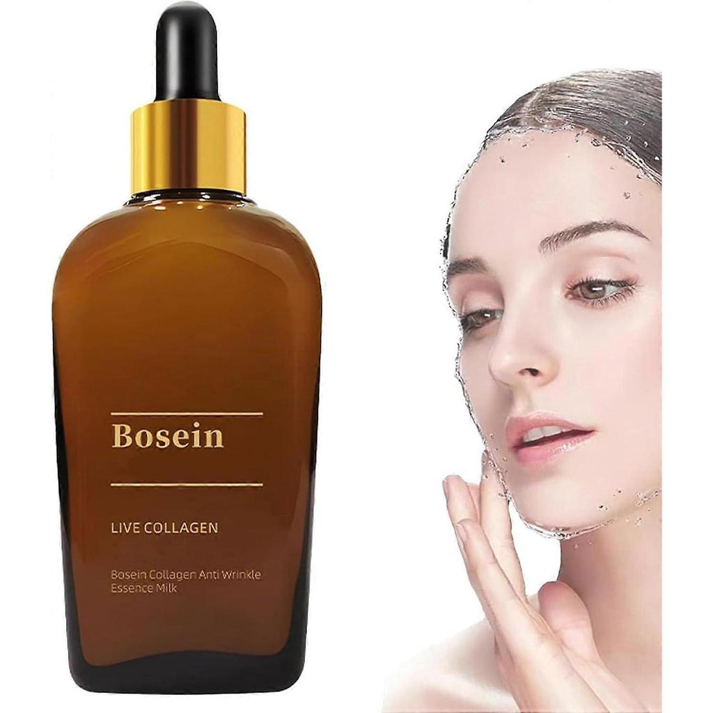 Wrinkle-Resistant Essence, Bosein Collagen Anti Wrinkle Essence Milk, Hydrating Anti-aging Essence, Deep Moisturizing Face Serum Essence, for All Skin