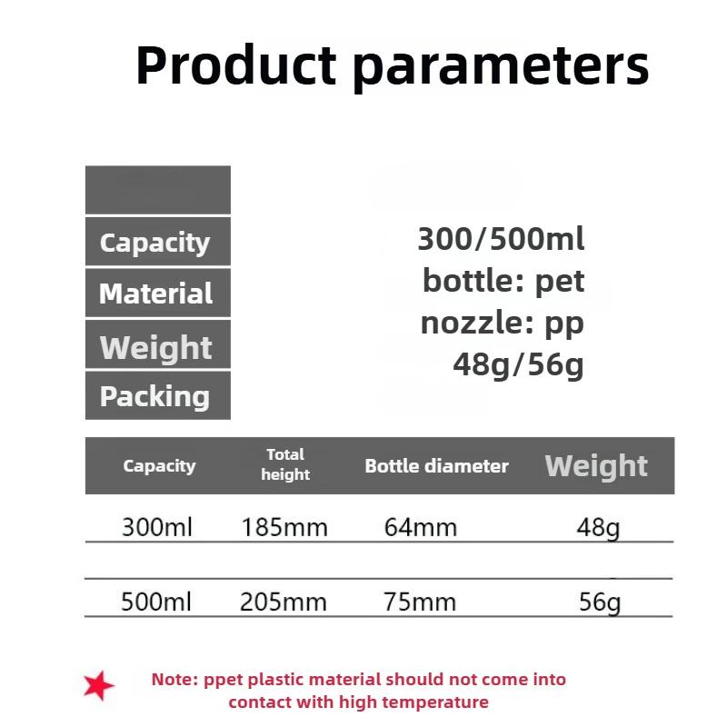 300500ML Plastic Spray Bottle Large Capacity High Pressure Moisturizer Empty Container for Water Can Hair Stylist Hairdressing