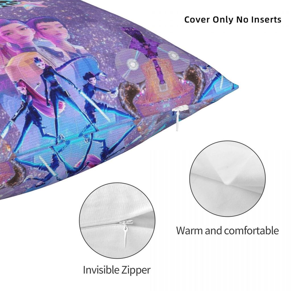 Huntrix Zoey Rumi Mira Pillowcases Polyester Car Kpop Demon Hunters Cushion Case Funny Decor Pillowcase