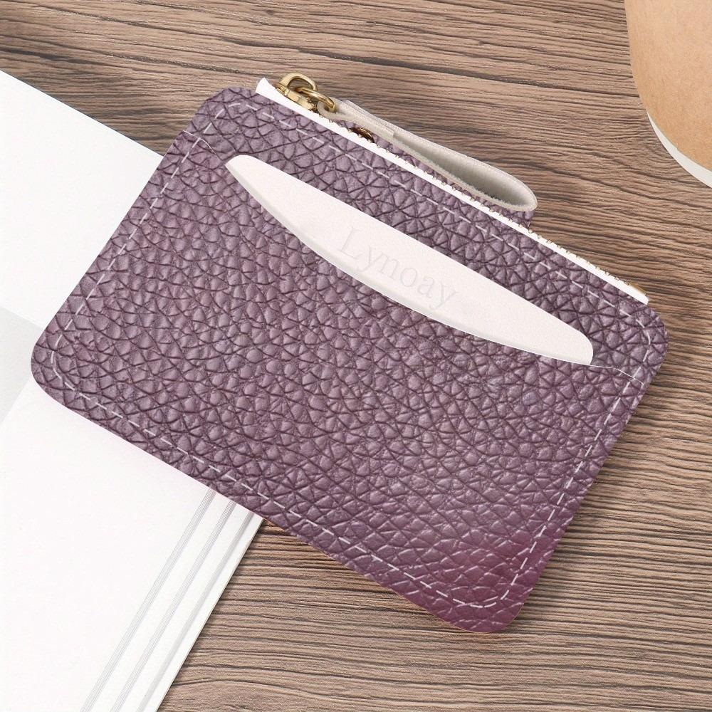New PU Leather Credit Card Holder Multiple Card Slots Water-resistant Zipper Wallet Slim Simple Card Case for Women Girls