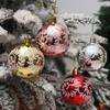 6Pcs 6cm Plastic Ball Christmas Tree Decor Willow Vine Pattern Painted Ball Festival Hanging Ornament