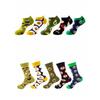 5Pairs Cheese Cookies Mid Tube Socks Cotton Food Pattern Socks Fashion Cartoon Short Socks  Female