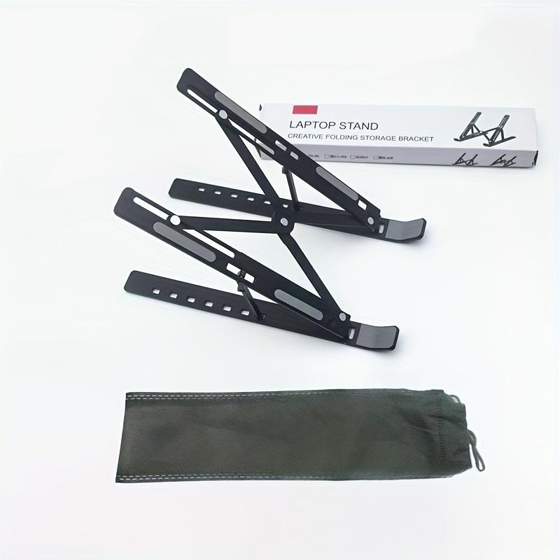 

1 шт. Металлическая подставка для ноутбука, Складная охлаждающая подставка-лифт и подставка для увеличения высоты, Портативная настольная подставка, Держатель для планшета чёрный