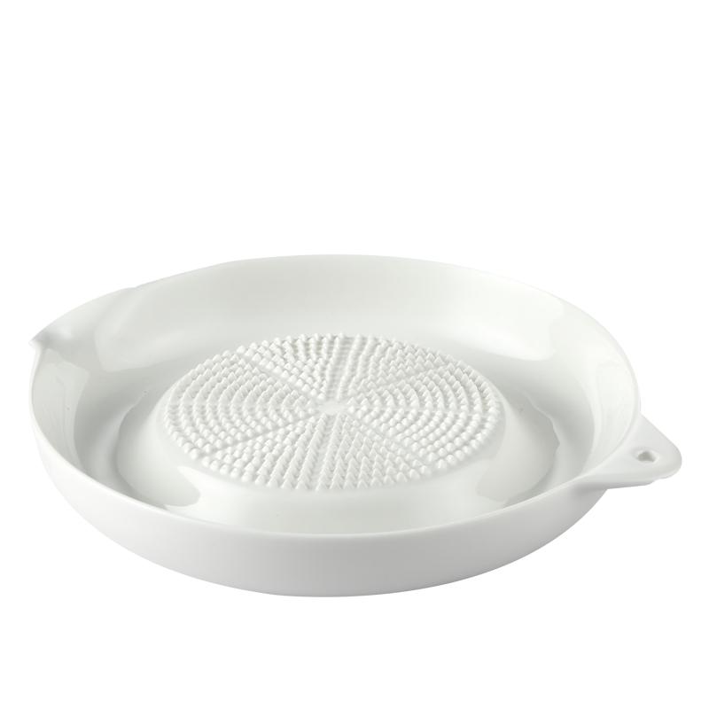 European Style White Ceramic Grinding Plate Garlic Ginger Grinder Potato Grinder Creative Home Fruit and Vegetable Grinding Tool