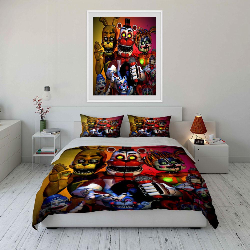 Anthropomorphic animatronic characters Bedding sets Duvet cover sets Duvet covers Pillowcases(1*Duvet Cover 2*Pillowcases without duvet insert)