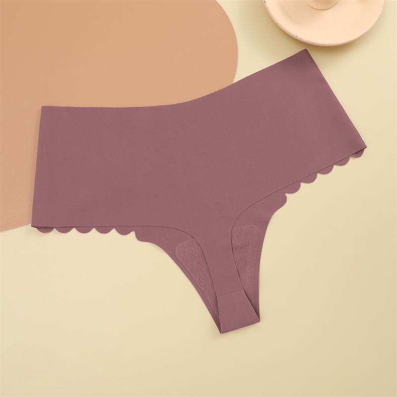 

FINETOO бесшовные оборки женские трусики сексуальные стринги Ice Silk с высокой талией женские удобные эластичные стринги нижнее белье S-XXL XXL&1pc