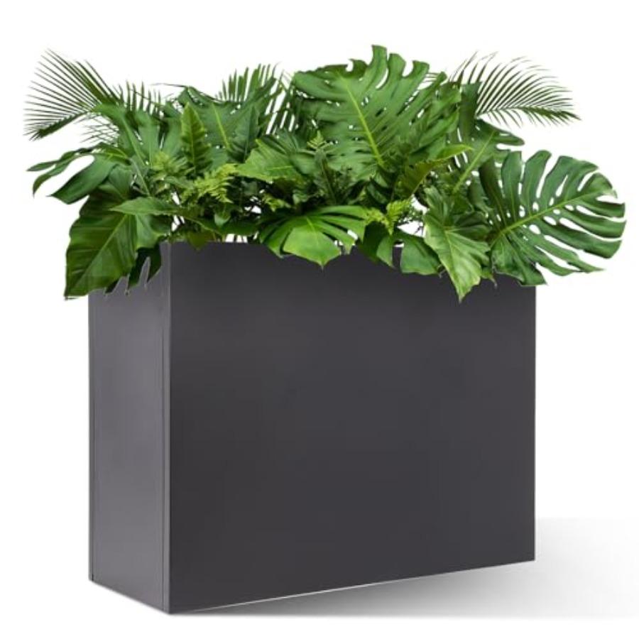 

Metal Tall Rectangular Planter 32 L x 12 W x 24 H Heavy Duty Steel Large Planter Box with Drainage Holes Removable Shelf Outdoo United States