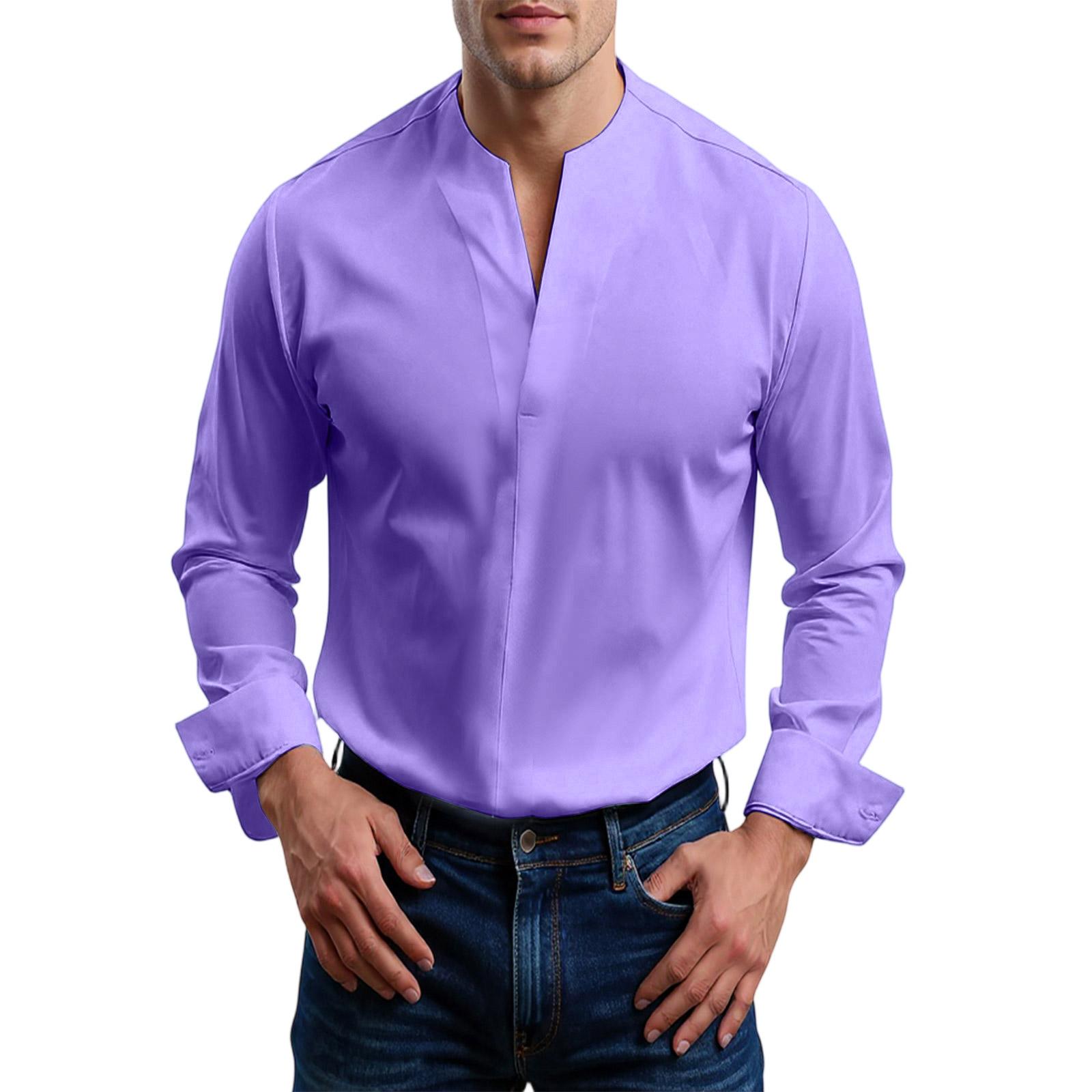 

Men s Temperament Solid Color Dangling Shirt XXL