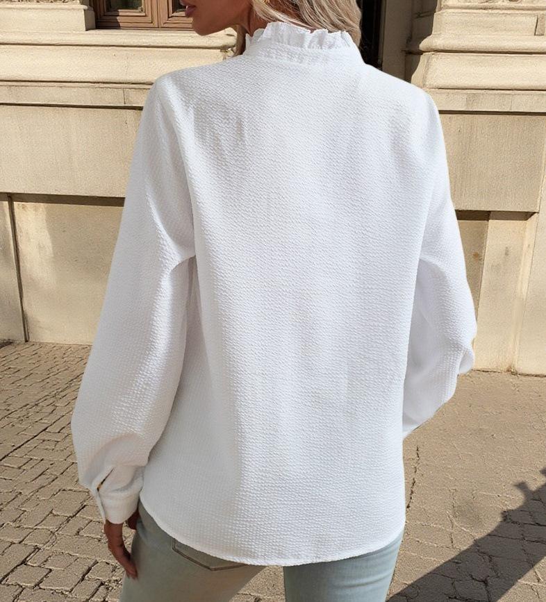 Women's 2024 Autumn Ruffle Long Sleeve Cardigan Top