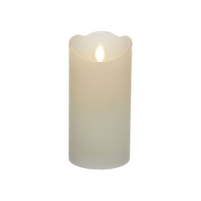 Bougie Intérieur LED - GENERIQUE - Ø7,5x15cm - Blanc - Finition Rustique - Minuterie 6h