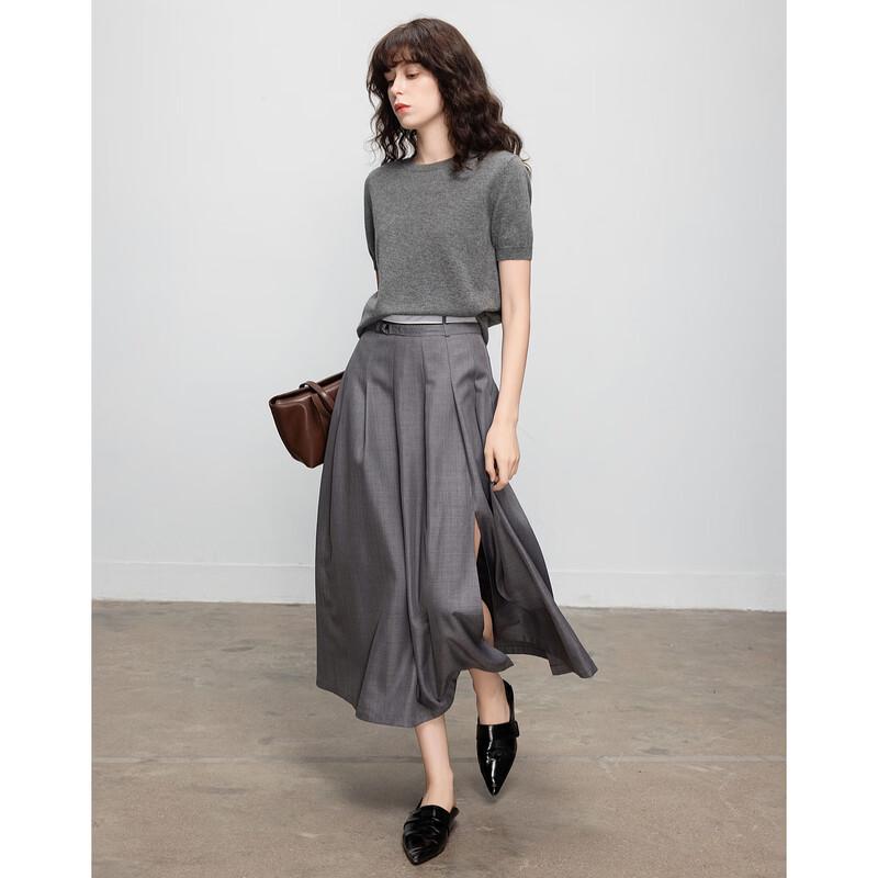Women s Elegant A-Line Pleated Midi Skirt M