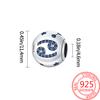 White Zircon Twelve Zodiac Signs Simple Authentic Original Copper Metal Charm Bead Components Gemini Virgo Bead Components Compatible With Bracelet