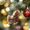 Pferd Weihnachtsschmuck 2D Acryl Pferd Weihnachtsbaumschmuck Reitergeschenke für Frauen Mädchen Pferdeliebhaber