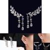 Luxurious Women Crystal Zircon Leaves Tassel Drop Dangle Earrings With A Classic Design
