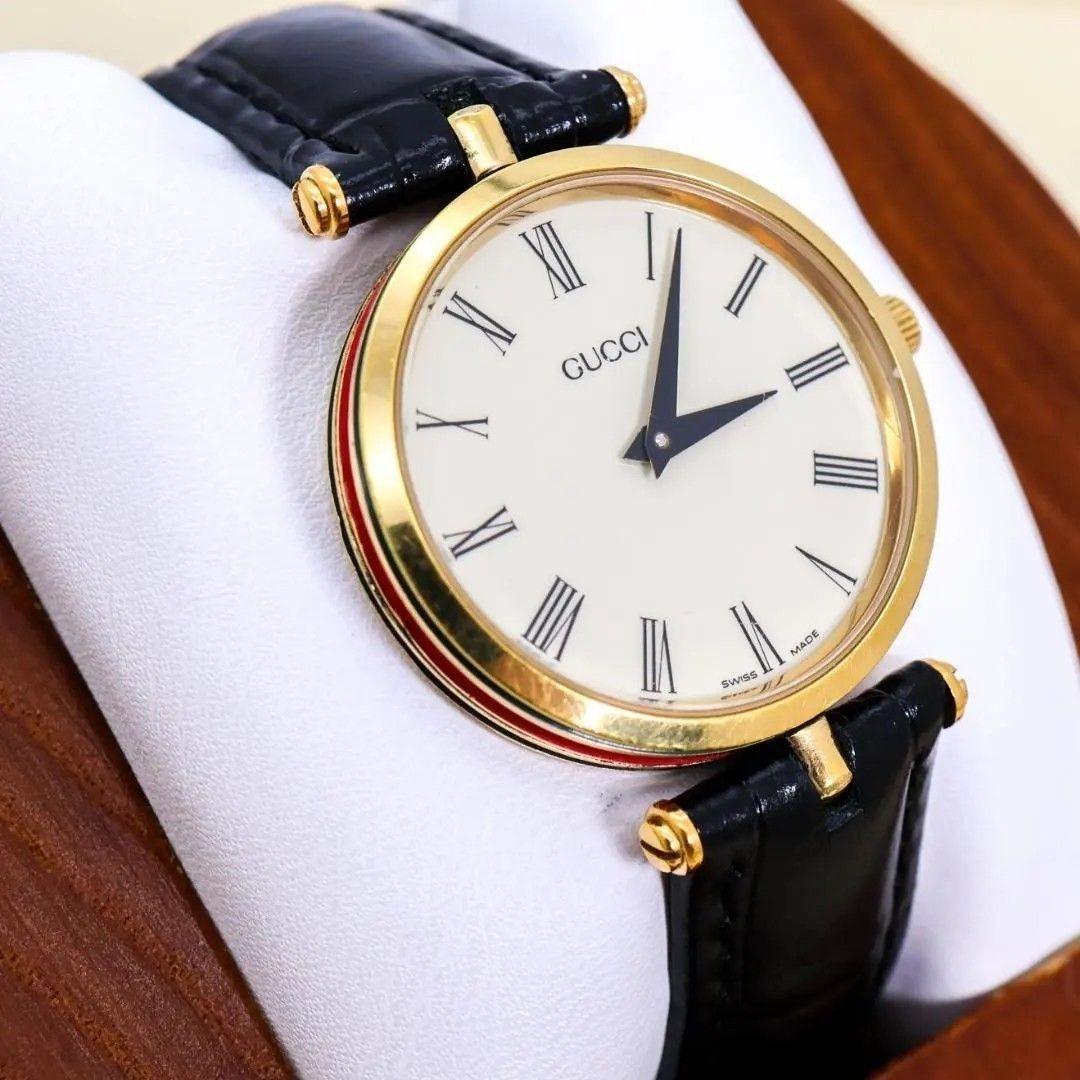 Used Operation GUCCI Watch Side Sherry Gold White Roman 3070