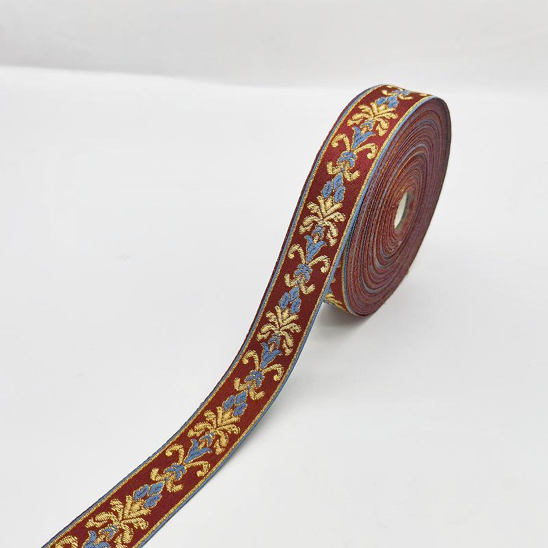 Jintian 3cm Etnický styl Žakárová stuha krajka - 24m kus pro oděvy, závěsy, bytový textil.