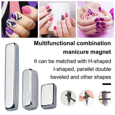 4ks Cat Eyes Magnet na nehty Dvojhlavá magnetická tyčinka na nehty Multifunkční magnet s dlouhým proužkem pro kutilskou manikúru Sada silných magnetů na nehty pro