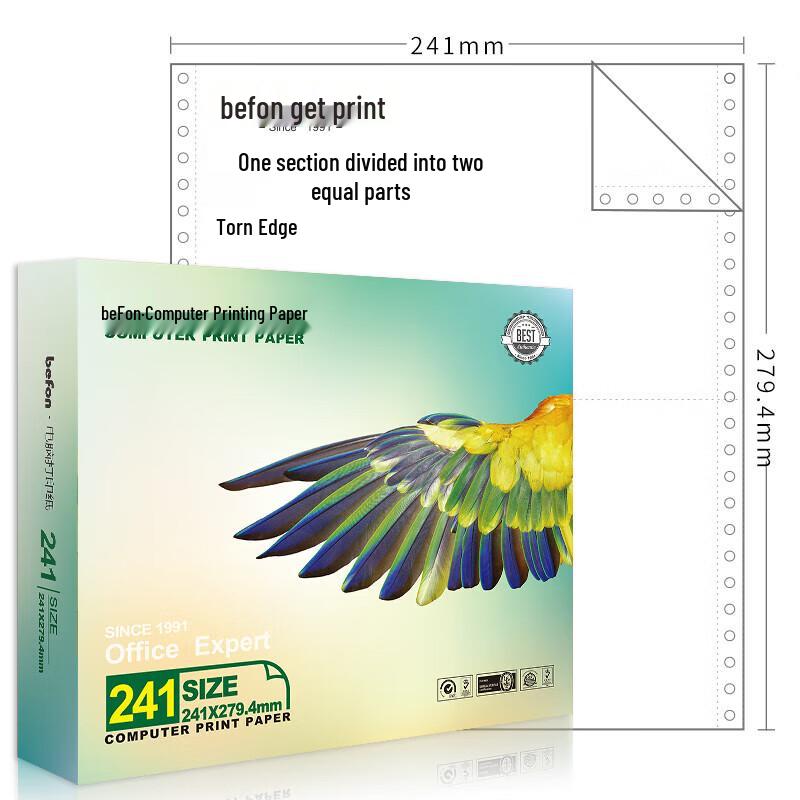 Befon Continuous Feed Dot Matrix Printer Paper