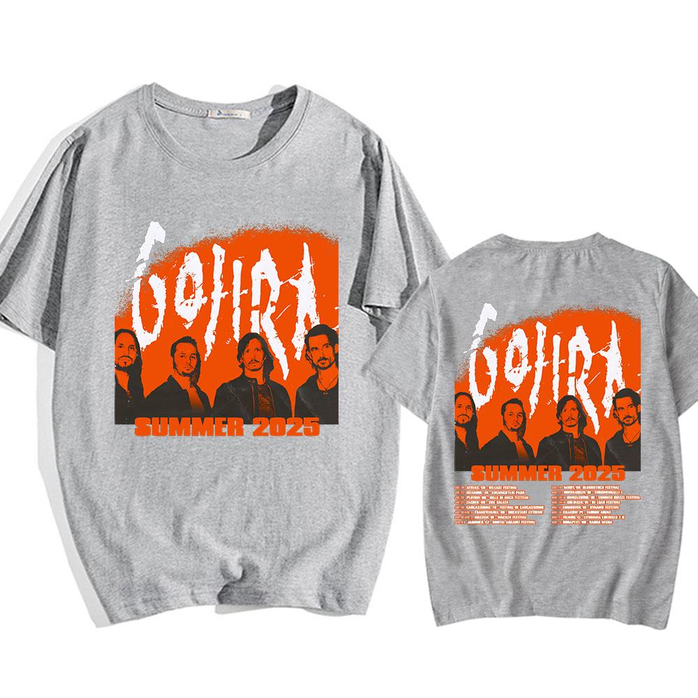Gojira Summer 2025 Tour Tshirts Unisex Short Sleeve Cotton T-shirt Men/Women Clothes Heavy Mental Band Printing Tees