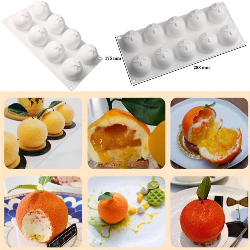 Durable Silicone Orange Fruit Mold Cake and Jelly Pan with Multiple Cavities Reusable Mould for Baking Treats in Any Kitchen