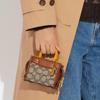 New COACH Rogue Jacquard Fabric With Leather Shoulder Bag Crossbody Bag Handbags Mini Women's Brown CC515-B4TA7