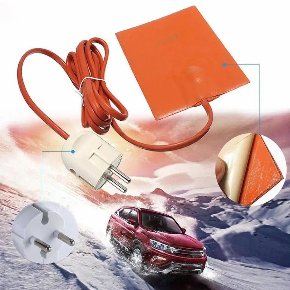 Car Engine Oil Pan Sump Tank Heater Plate Silicone Heating Pad US/EU Plug Rubber Heat Mat Heated Bed Plate Flexible Waterproof