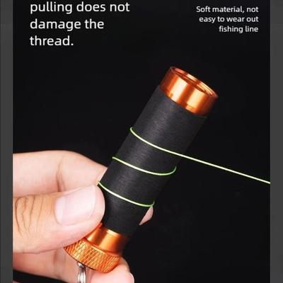 Aluminum Alloy Alloy Cable Rod Fast Line Cutting Protect Hands Line Pulling Loop Rubber Ring Fishing Reel Fishing Line Puller