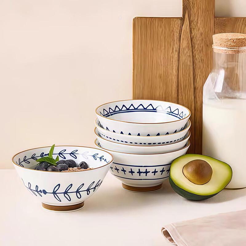 Cihun Underglaze Ceramic High-Footed Multi-Purpose Bowls