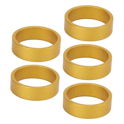 5pcs Set 10mm Bike Headset Washer Glossy Surface Durable Mountain Bike Front Fork WasherGold