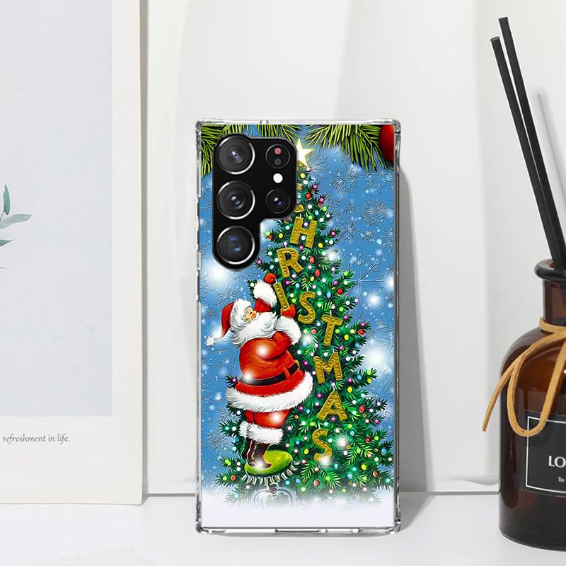 Christmas Santa Claus Present Phone Case For Samsung Galaxy S25 S24 S23 S22 Ultra S21 FE S20 Plus S10 + S10E Art Fundas Back Cov