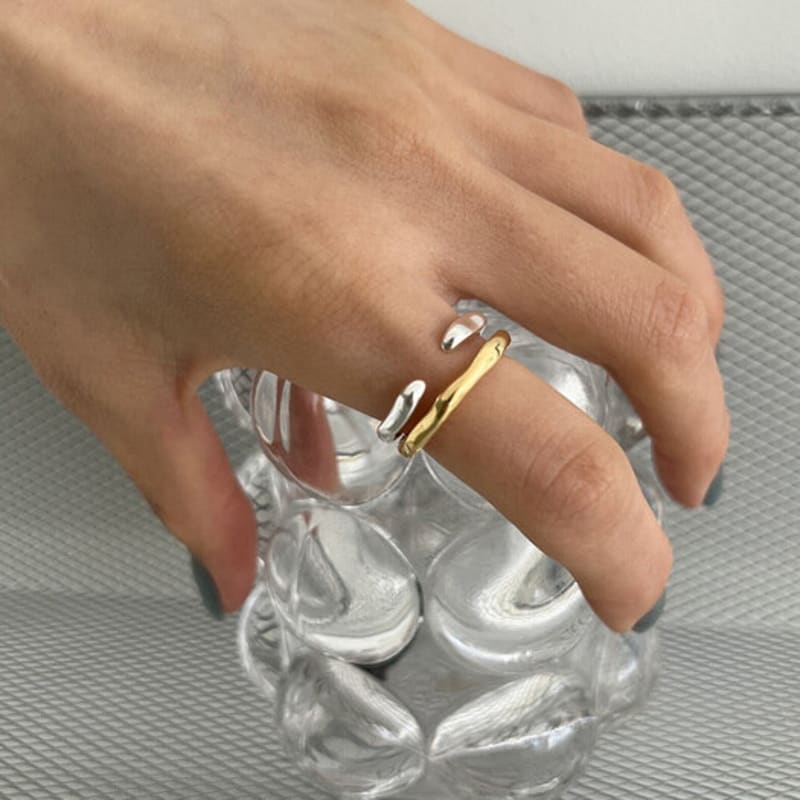 mosxe [925silver] Daily open ring (2color)