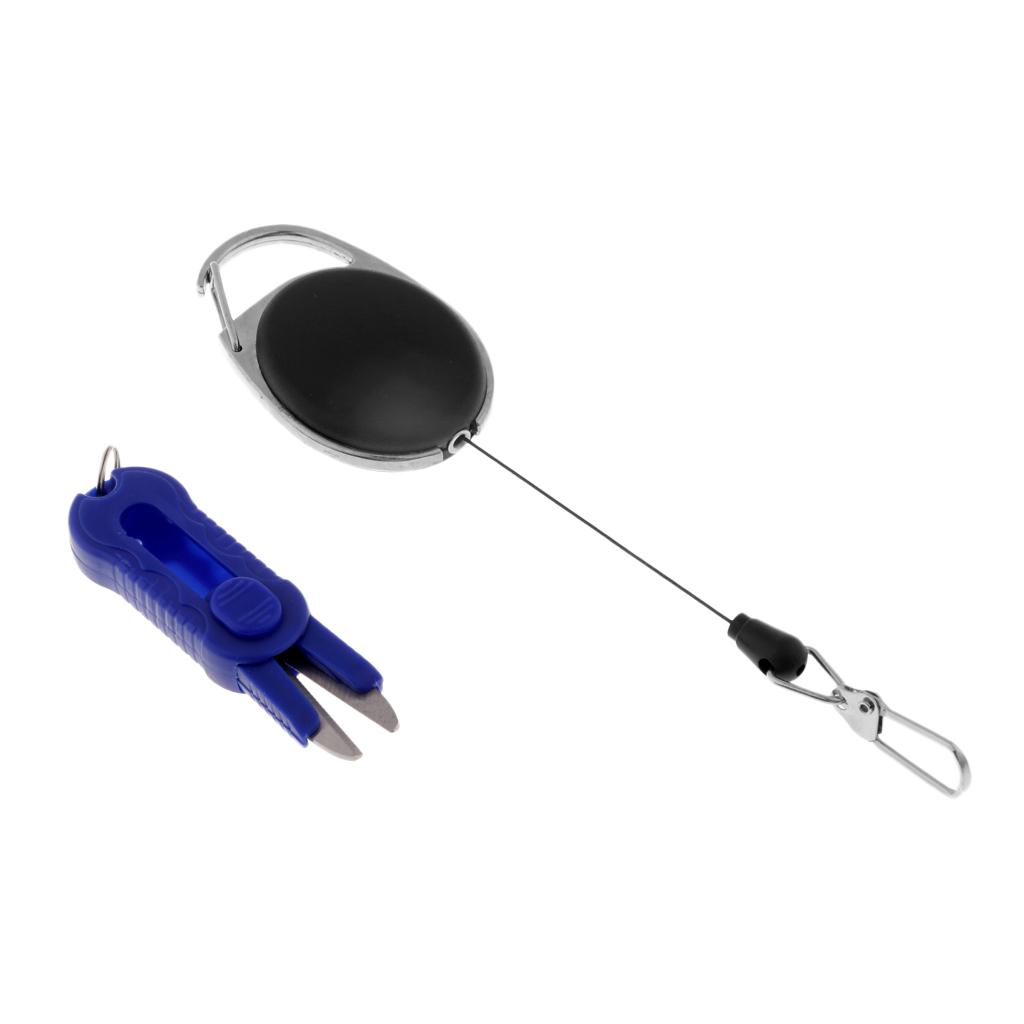 

Mini Tube Hose Cutter with Fly Fishing Snippers Retractable Keychain for Fishing and Travel синий