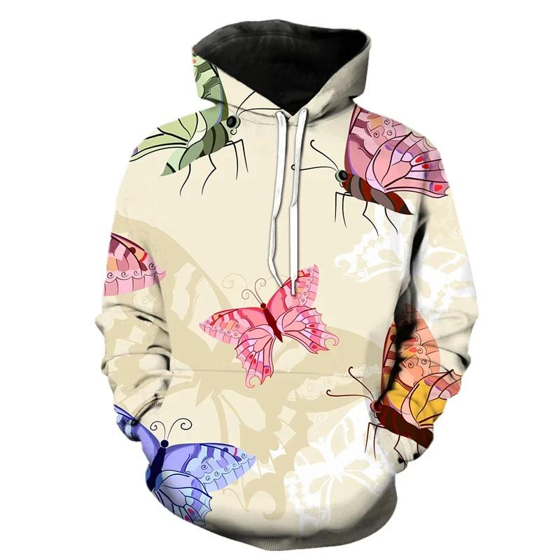

Изысканная толстовка с капюшоном в виде бабочки с 3D-принтом для мужчин и женщин с рисунком насекомых, с длинными рукавами, толстовка Harajuku, свободный пуловер с капюшоном, топы 6XL