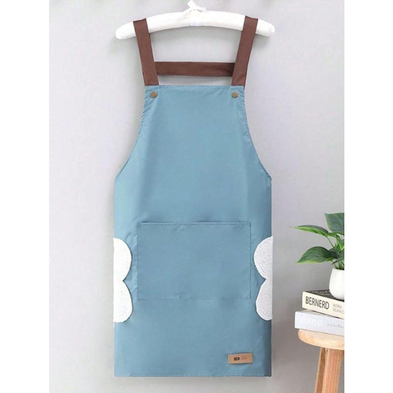 1pc Waterproof & Oil-Proof Cooking Apron, Fashion Home Kitchen Adult Apron For Women, Suitable For Cooking, Restaurant And Work Uniform