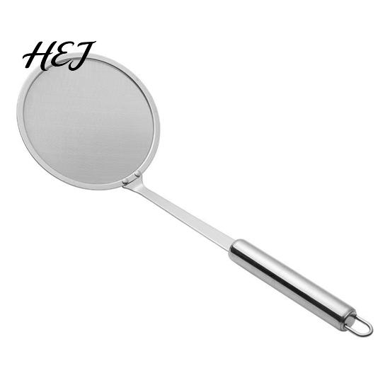 Food Grade Steel Slotted Ladle Stainless Fine Mesh Skimmer, 100-Mesh Oil Strainer Spoon with Rustproof Kitchen Filter Tool Long Handle, for Soup Foam